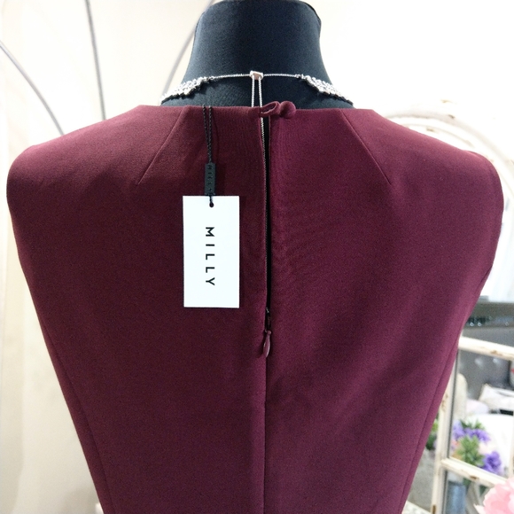 🍒NWT🍒 MILLY BURGUNDY CAREER DRESS - Picture 6 of 7